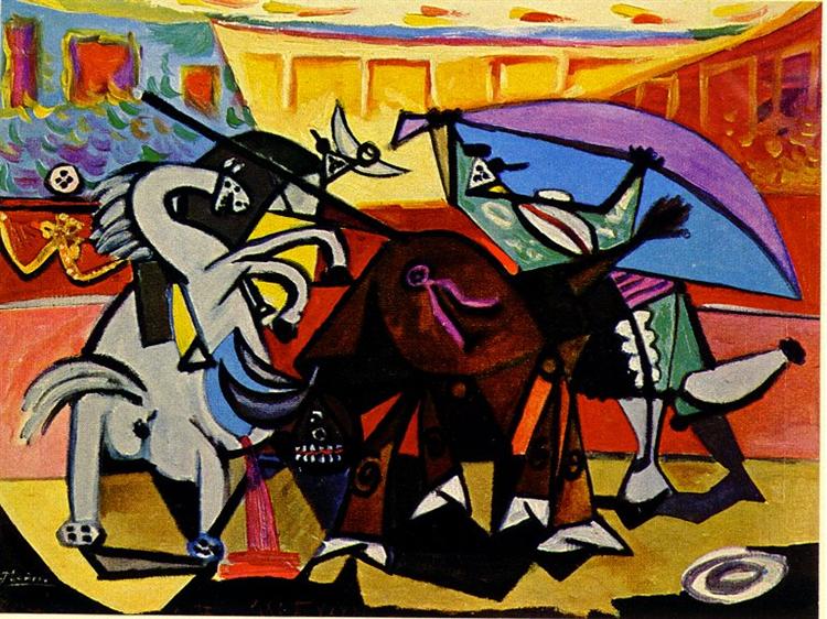 Pablo Picasso Classical Painting A Bullfight Course De Taureaux